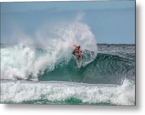 Hawaii Metal Print featuring the photograph Surfing 2 by Eunice Kim