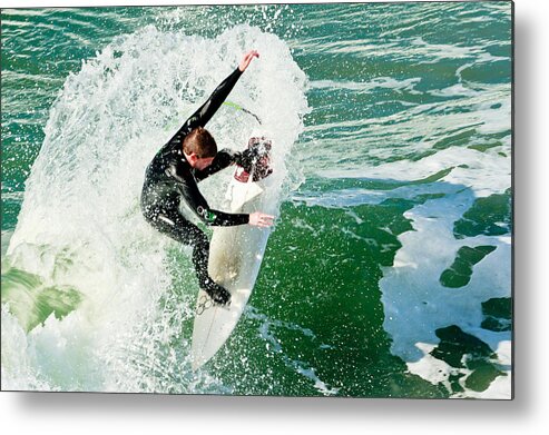 Surfing Metal Print featuring the photograph Surfing in Oceanside 5 by Ben Graham