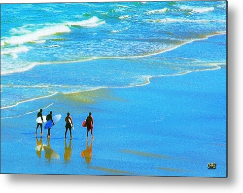 Sports Metal Print featuring the photograph Surfing Quartet by CHAZ Daugherty