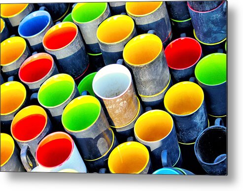 Colorful Mugs Metal Print featuring the photograph Surrounded by Greed by Prakash Ghai
