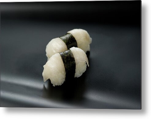 Food Metal Print featuring the photograph Sushi Engawa by Ryouchin