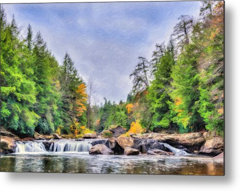 Swallow Falls Metal Print featuring the photograph Swallow Falls Oil Painting by Patrick Wolf
