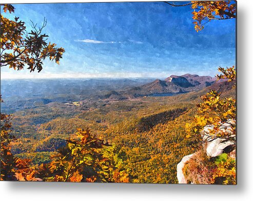 Table Rock Metal Print featuring the painting Table Rock from Caesar's Head by Lynne Jenkins
