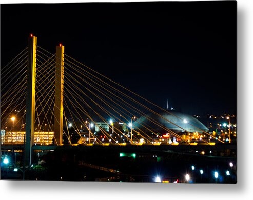 Tacoma Dome And Bridge Metal Print featuring the photograph Tacoma Dome and Bridge by Tikvah's Hope