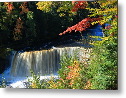 Tahquamenon Falls Autumn Metal Print featuring the photograph Tahquamenon Falls Autumn by Rachel Cohen