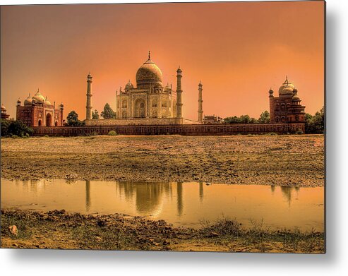 Outdoors Metal Print featuring the photograph Taj Mahal At Sunset by Kateryna Negoda