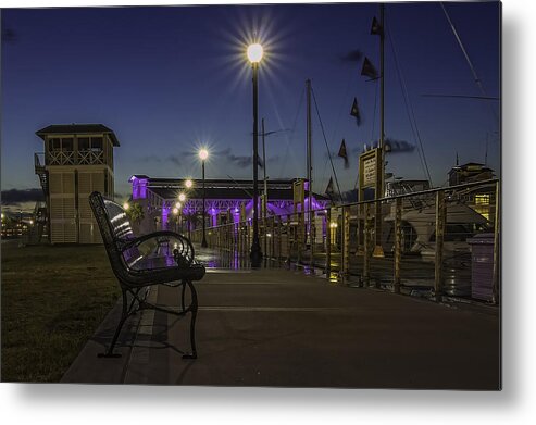 Harbor Metal Print featuring the photograph Take a seat and enjoy the view by Brian Wright