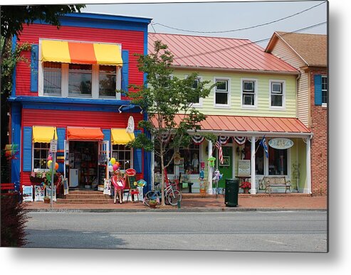 Maryland Metal Print featuring the photograph Talbot Street Shops St. Michaels by Paul Yoder