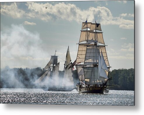 Battle Of Lake Erie Metal Print featuring the photograph Tall Ships by Ann Bridges
