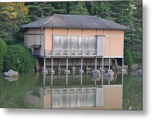 Japanese Building Metal Print featuring the photograph Tea House Reflections by Bill Mock