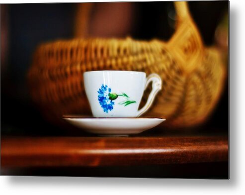 Teacup Metal Print featuring the photograph Teacup Still Life by Marisa Geraghty Photography