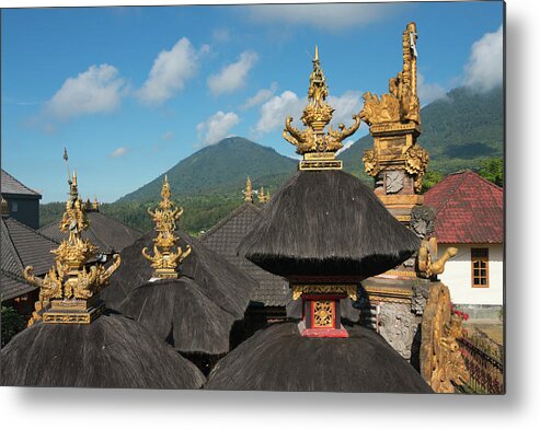 Architecture Metal Print featuring the photograph Temple In The Mountain, Bali Island by Keren Su