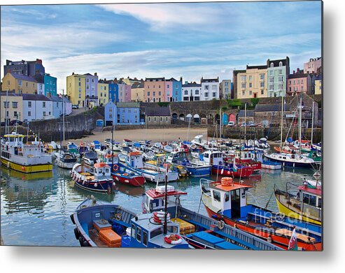 Tenby Metal Print featuring the photograph Tenby Harbor Morning Colors by Jeremy Hayden