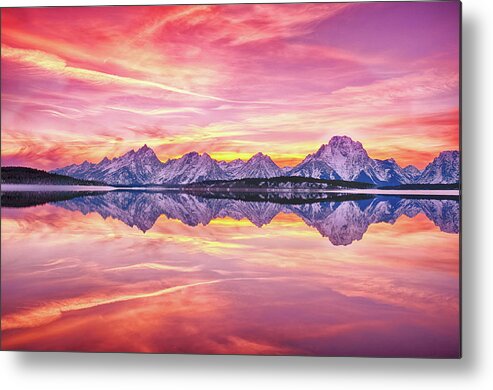 Tranquility Metal Print featuring the photograph Teton Reflection by Chen Su