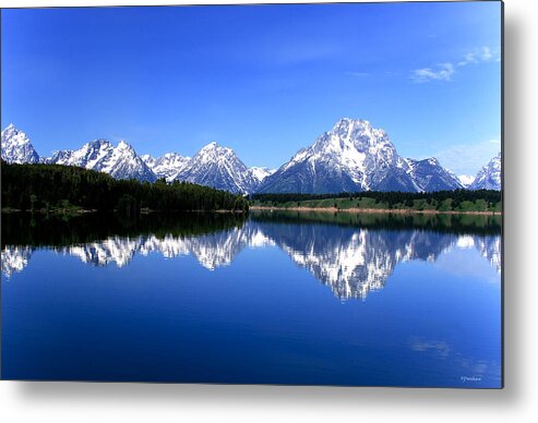Tetons Metal Print featuring the photograph Tetons - Blue Reflections by Patrick Derickson