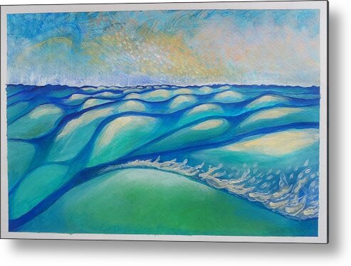 Ocean Metal Print featuring the painting That One Wave that Says You're On Land and That Whole Sky that Says It's All a Dream by Corey Habbas