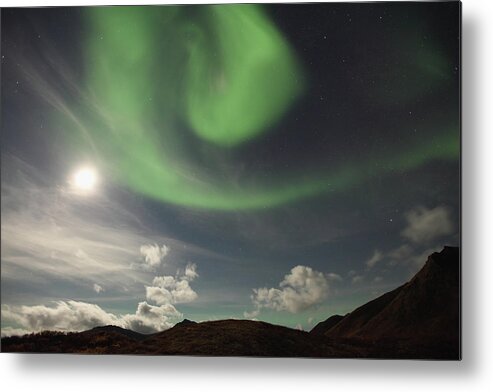 Outdoors Metal Print featuring the photograph The Aurora Borealis Or Northern Lights by Robert Postma / Design Pics