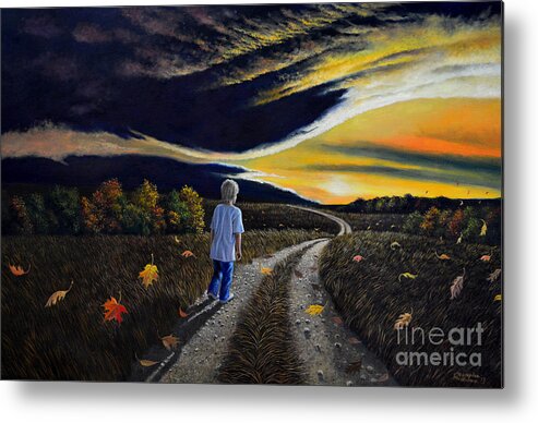 Autumn Metal Print featuring the painting The Autumn Breeze by Christopher Shellhammer
