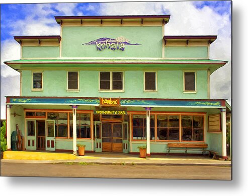 Bamboo Metal Print featuring the painting The Bamboo Restaurant in Kohala by Dominic Piperata