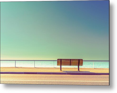 Minimalism Metal Print featuring the photograph The Bench by Arnaud Bratkovic