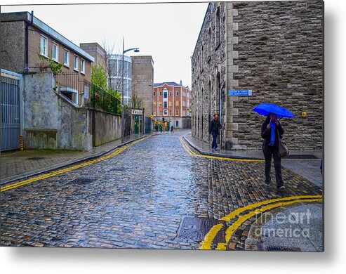 Irish Metal Print featuring the photograph The Blue Umbrella by Mary Carol Story