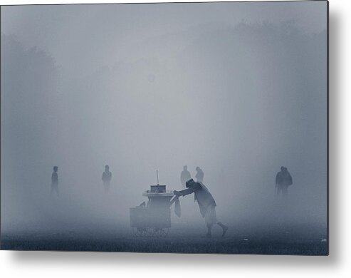 Kolkata Metal Print featuring the photograph The Cart In The Fog by Www.sayantanphotography.com