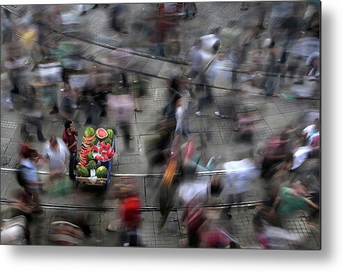 Salesman Metal Print featuring the photograph The Chaos Of The City by Fatih Balkan
