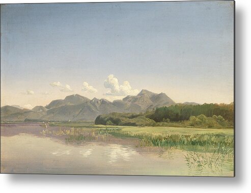 Bayerisches Meer Metal Print featuring the photograph The Chiemsee At Stock Oil On Paper Mounted On Canvas by Johann Beckmann