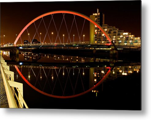 Cityscape Metal Print featuring the photograph The Clyde Arc in Red by Stephen Taylor