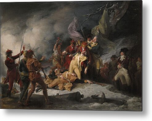 Death Metal Print featuring the photograph The Death Of General Montgomery In The Attack On Quebec, December 31, 1775, 1786 Oil On Canvas by John Trumbull