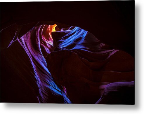 Antelope Canyon Metal Print featuring the photograph The Edge of Darkness by Dustin LeFevre