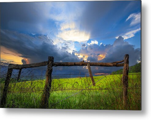 Appalachia Metal Print featuring the photograph The Fence at Cades Cove by Debra and Dave Vanderlaan