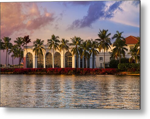 Clouds Metal Print featuring the photograph The Flagler Museum by Debra and Dave Vanderlaan