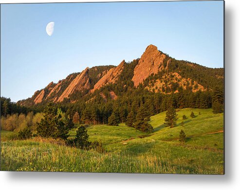 Flatirons Metal Print featuring the photograph The Flatirons - Spring by Aaron Spong