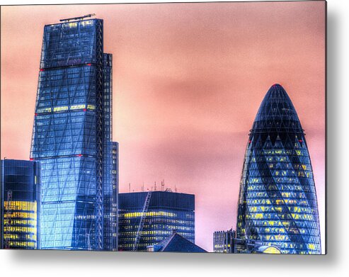 Cheesegrater Metal Print featuring the photograph The Gherkin and the Cheesgrater London by David Pyatt
