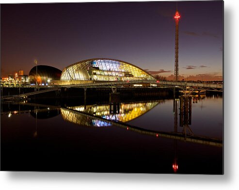 Cityscape Metal Print featuring the photograph The Glasgow Science Centre by Stephen Taylor