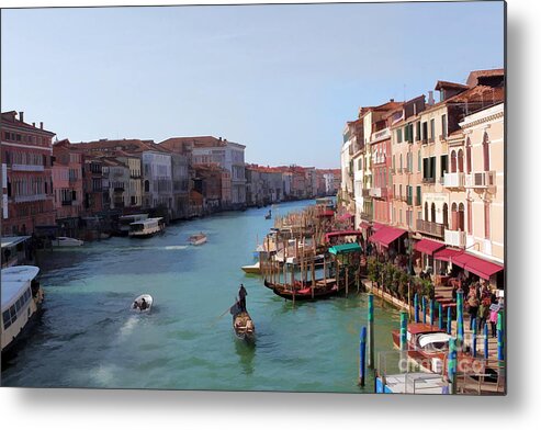 Venice Image Metal Print featuring the photograph The Grand Canal Venice Oil Effect by Tom Prendergast