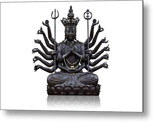 Angel Metal Print featuring the photograph The images of Guanyin black by Tosporn Preede