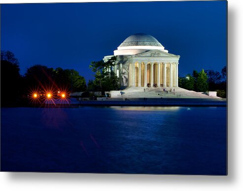 America Metal Print featuring the photograph The Jefferson Memorial at the Blue Hour of Twilight by Mitchell R Grosky