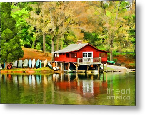 Architecture Metal Print featuring the photograph The Lake House by Darren Fisher