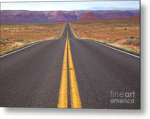 Red Soil Metal Print featuring the photograph The Long Road Ahead by Jim Garrison