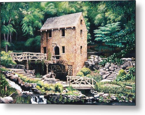 Gone With The Wind Metal Print featuring the painting The Old Mill by Glenn Pollard