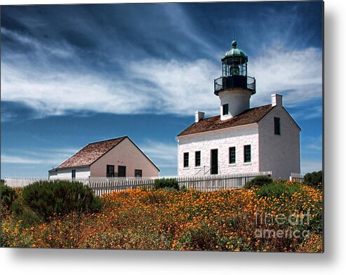 Point Loma Metal Print featuring the photograph The Old Point Loma Lighthouse by Diana Sainz by Diana Raquel Sainz