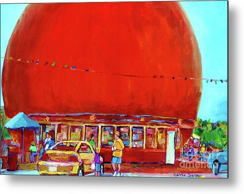 Montreal Metal Print featuring the painting The Orange Julep Montreal Summer City Scene by Carole Spandau