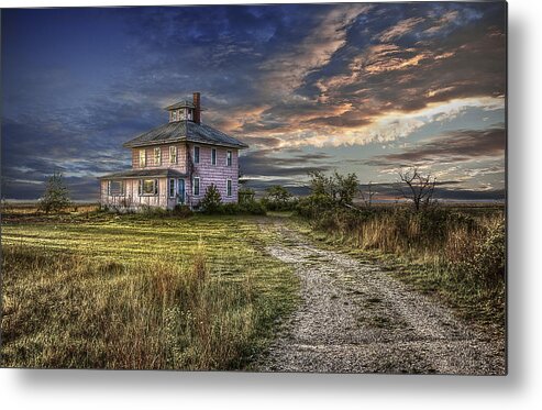 Pink Metal Print featuring the photograph The Pink House - color by Rick Mosher