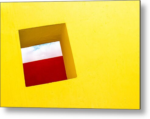 Red Metal Print featuring the photograph the Red Rectangle by Prakash Ghai