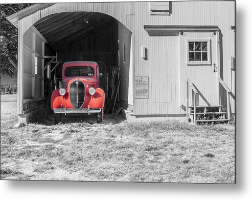 Red Truck Metal Print featuring the photograph The Red Truck by Cathy Kovarik