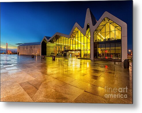 Riverside Museum Glasgow Metal Print featuring the photograph The riverside Museum Glasgow by John Farnan