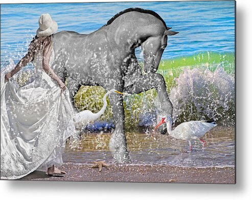 Horse Metal Print featuring the digital art The Sea Horse by Betsy Knapp