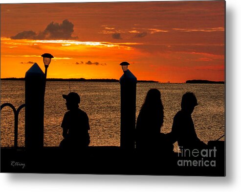 Sunset Metal Print featuring the photograph The Silhouette and Shadows of Happiness by Rene Triay FineArt Photos